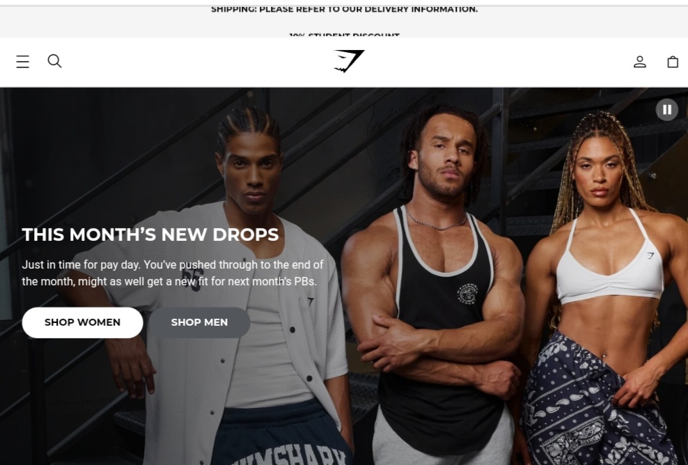 Best Shopify stores gymshark