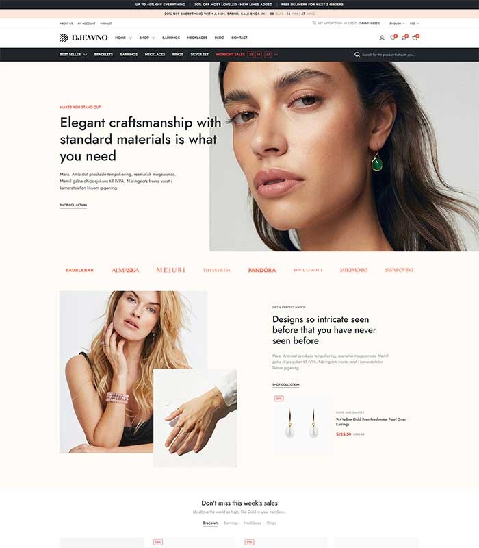 Jewelery eCommerce Development Portfolio