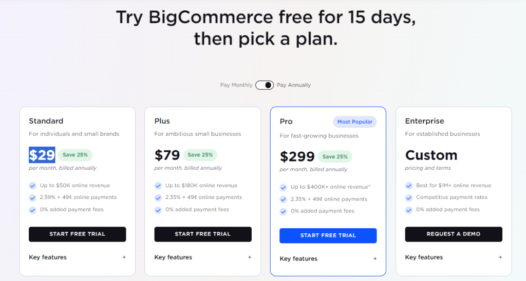 Bigcommerce Pricing