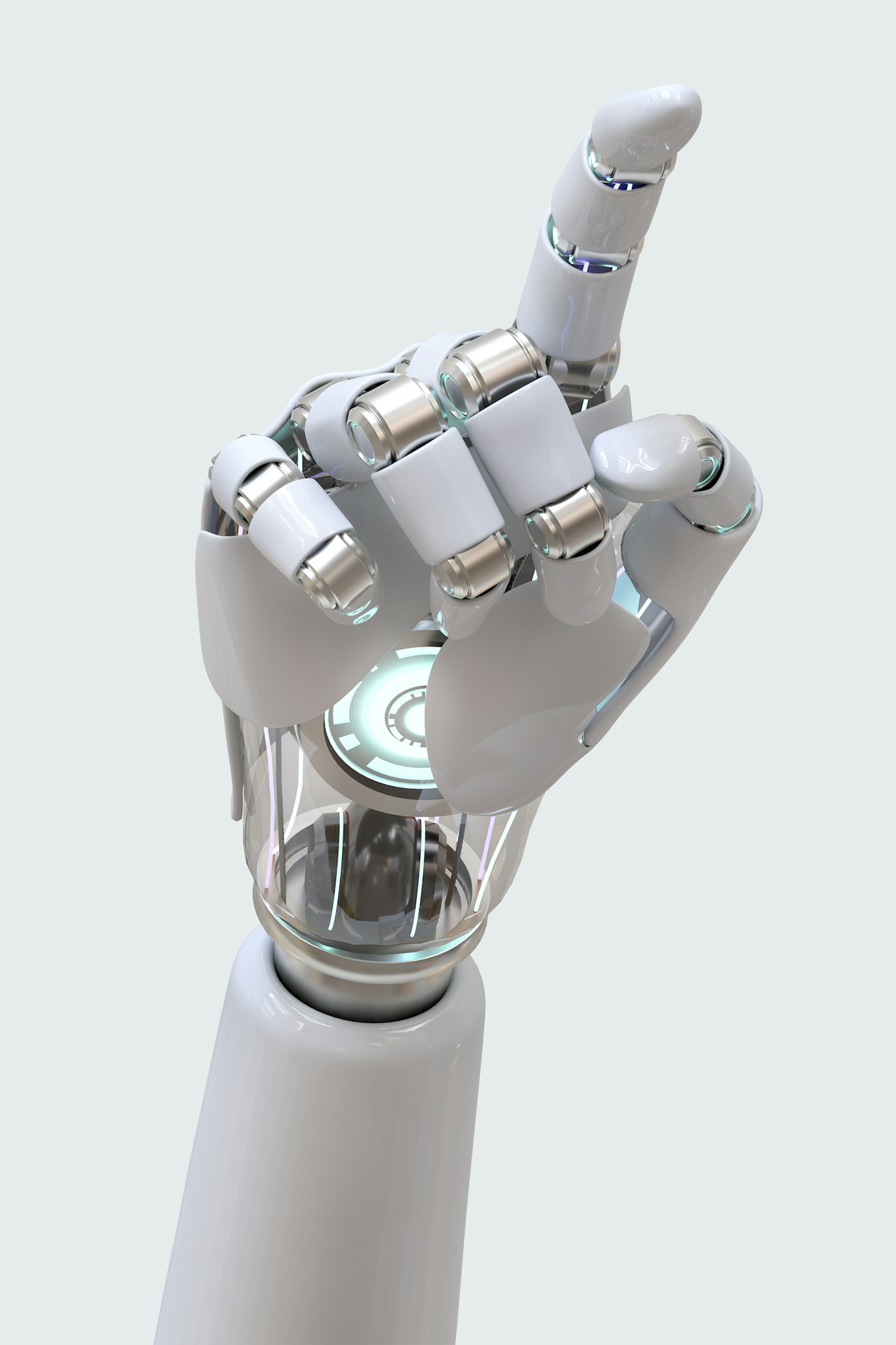 Cyborg hand 3D pointing, technology of artificial intelligence