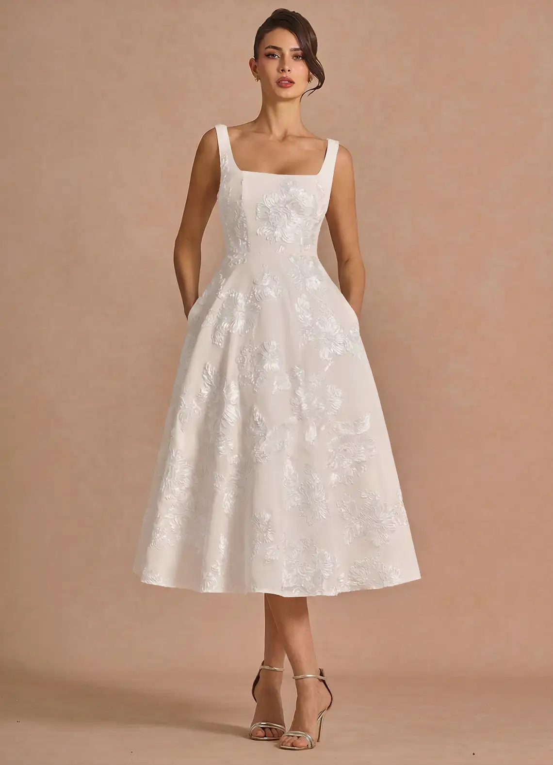 Brynn Cloud White Midi Dress