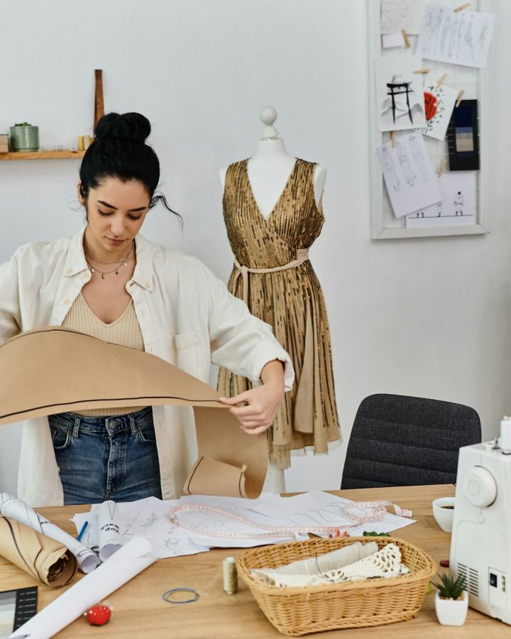 Creative Seamstress Crafting Eco-Friendly Fashion